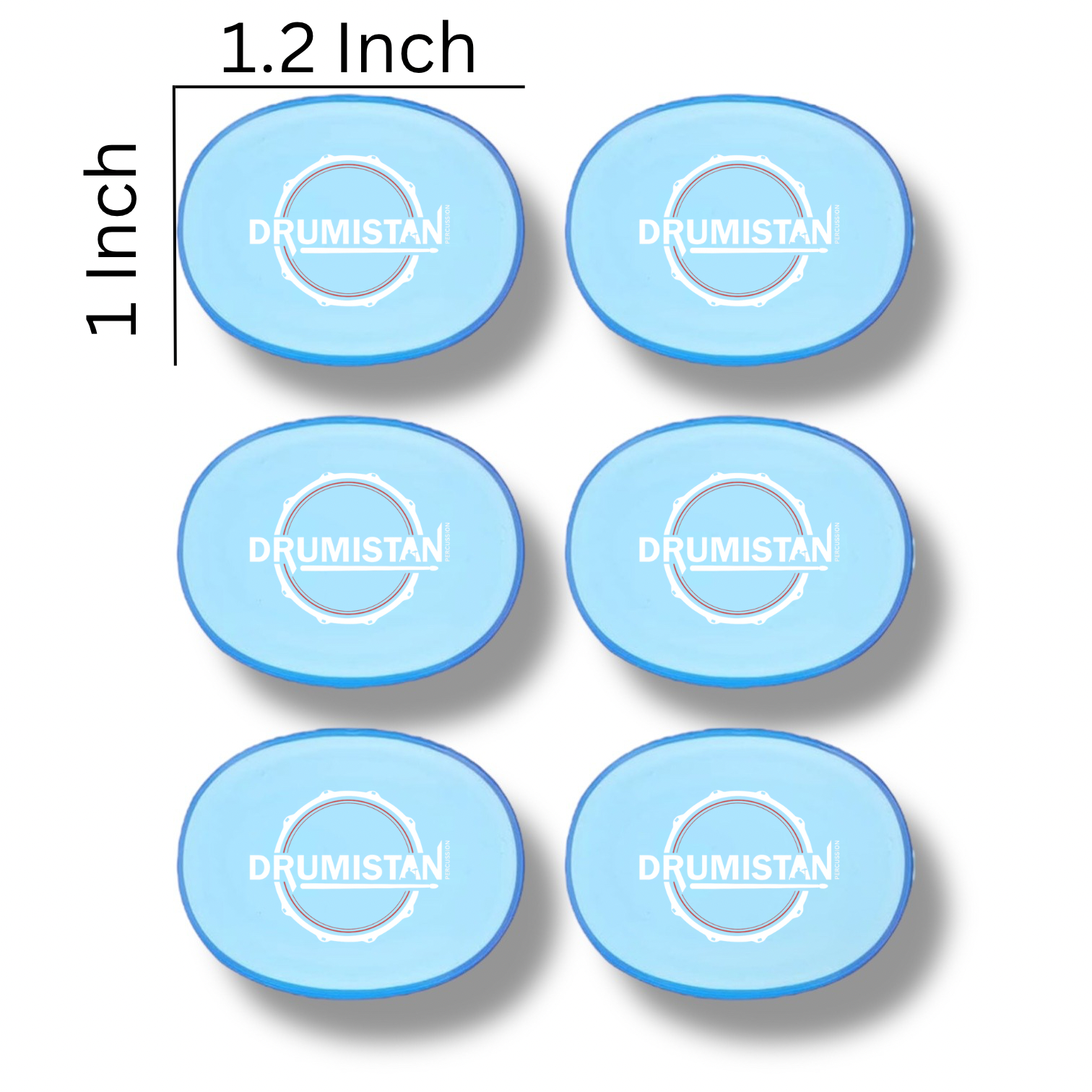 Ocean Gel Drum Dampeners, Sound Control Pads, Set of 6, Blue, Silicone