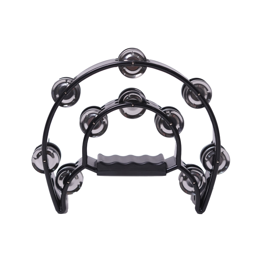 Half Moon Tambourine 20 Jingles (Black) – Durable and Easy to Play Percussion Instrument