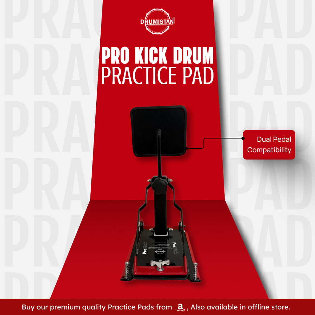 Pro Kick Drum Practice Pad, Compatible with double bass pedal, Heavy duty