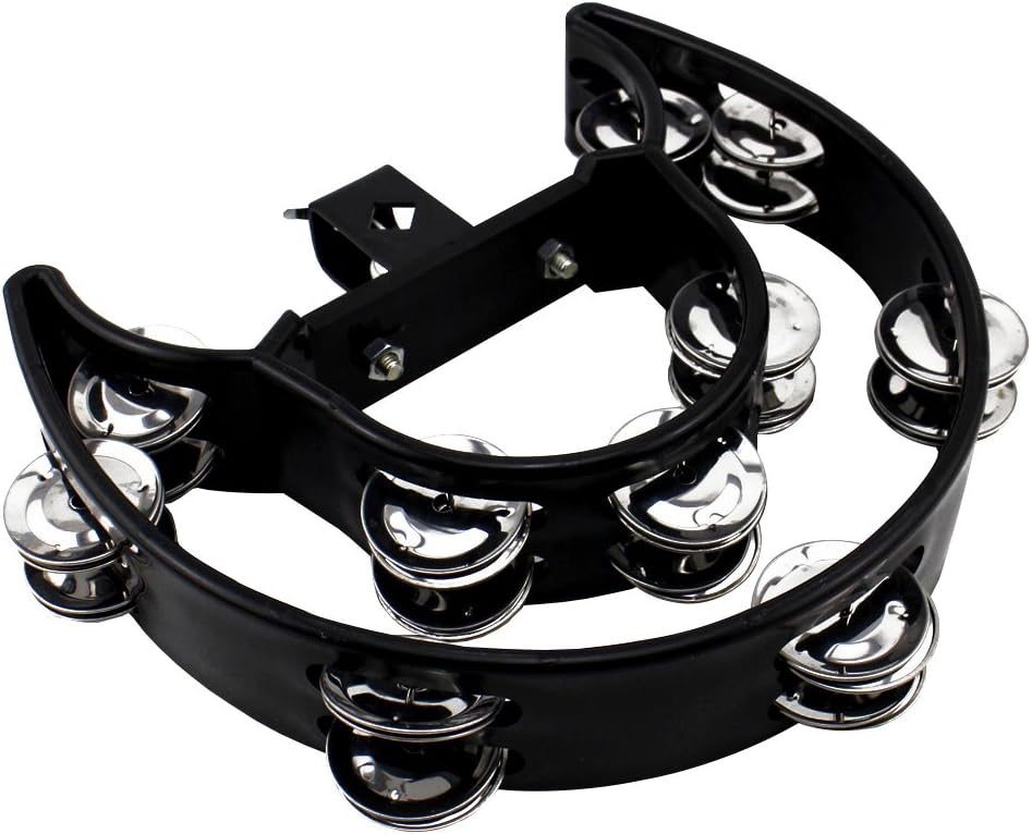 Mountable Half Moon Tambourine 20 Jingles (Black) – Durable and Easy to Play Percussion Instrument