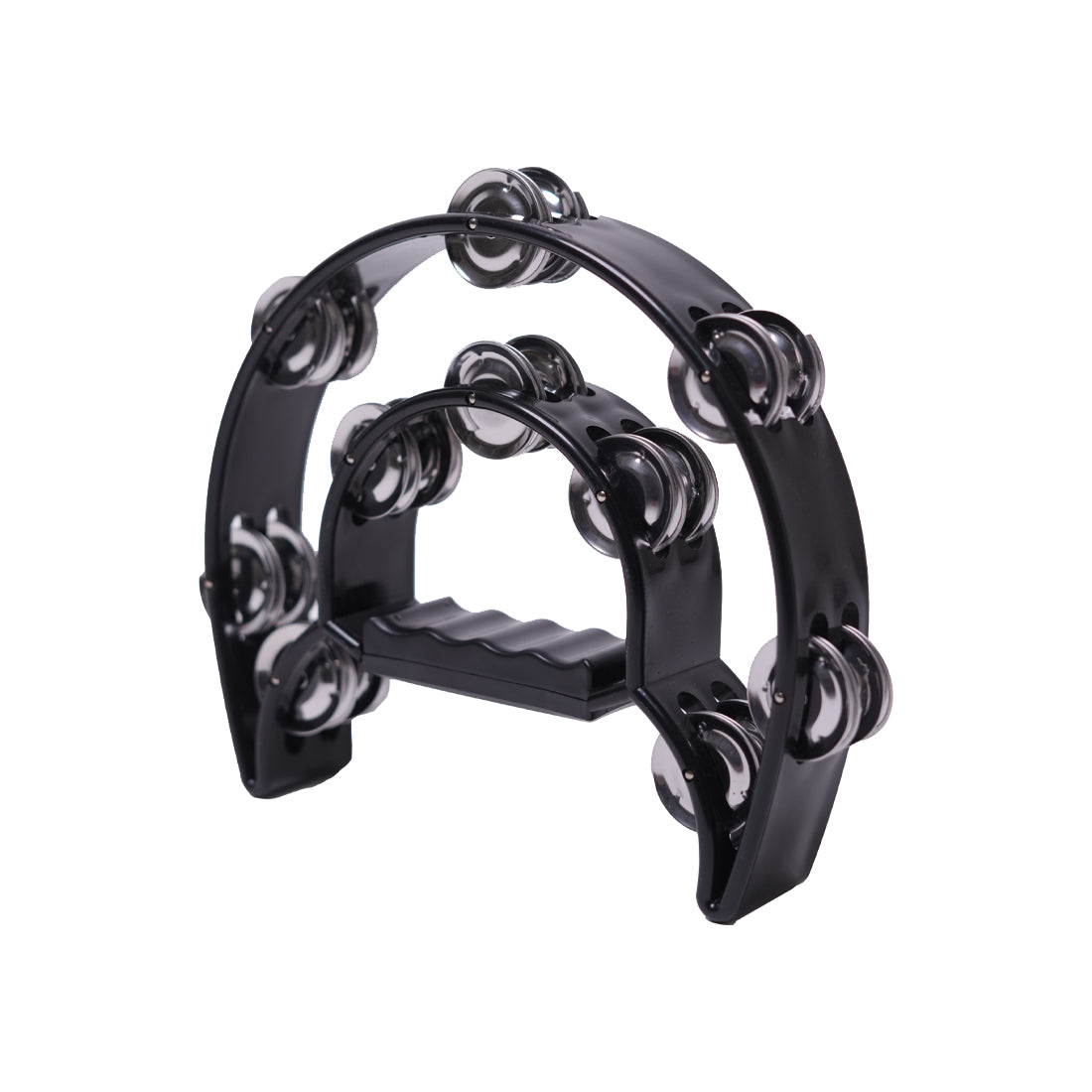 Half Moon Tambourine 20 Jingles (Black) – Durable and Easy to Play Percussion Instrument
