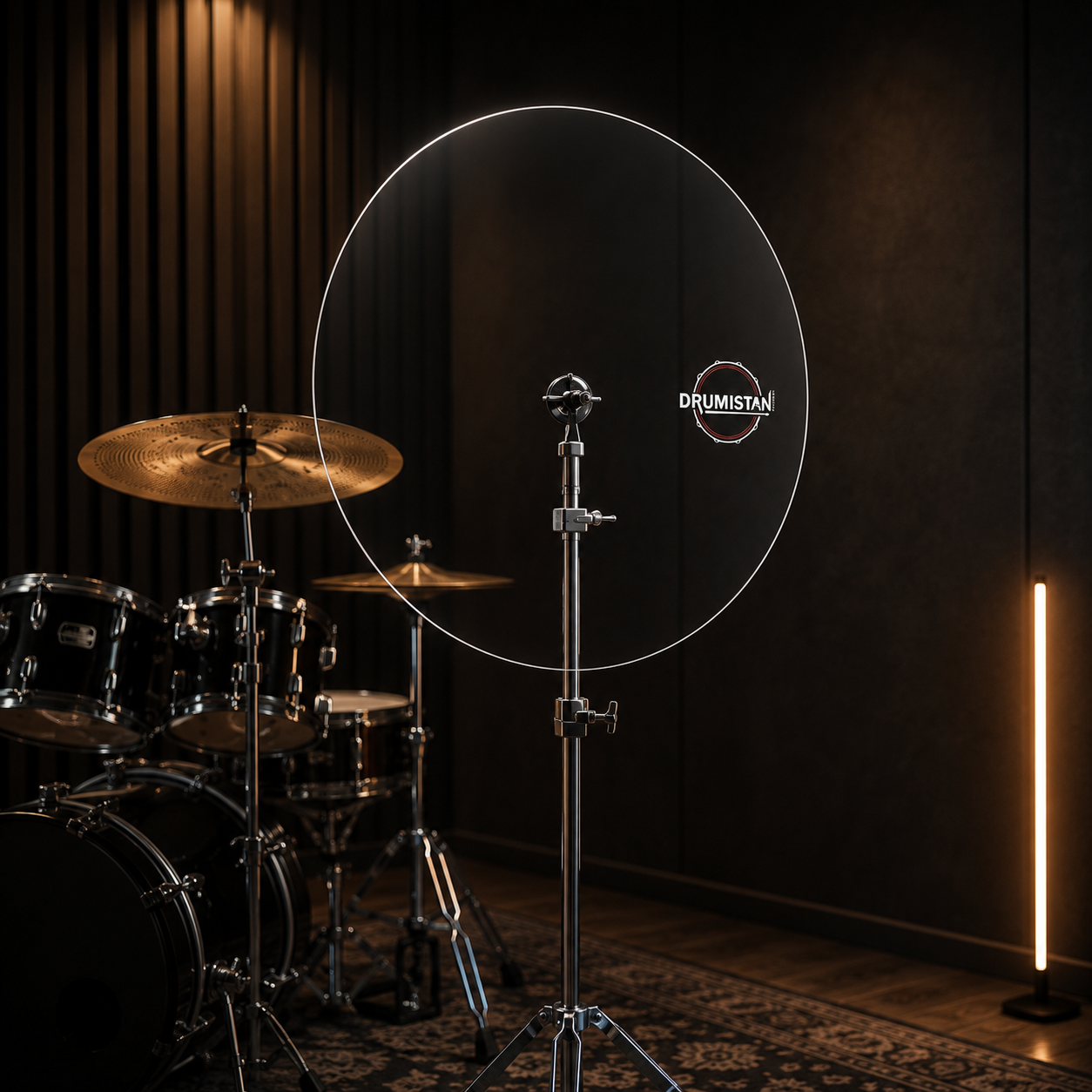 Professional Acrylic Round Drum Shield | Anti Yellow | Portable Drum Shield Baffle | Pack of 2