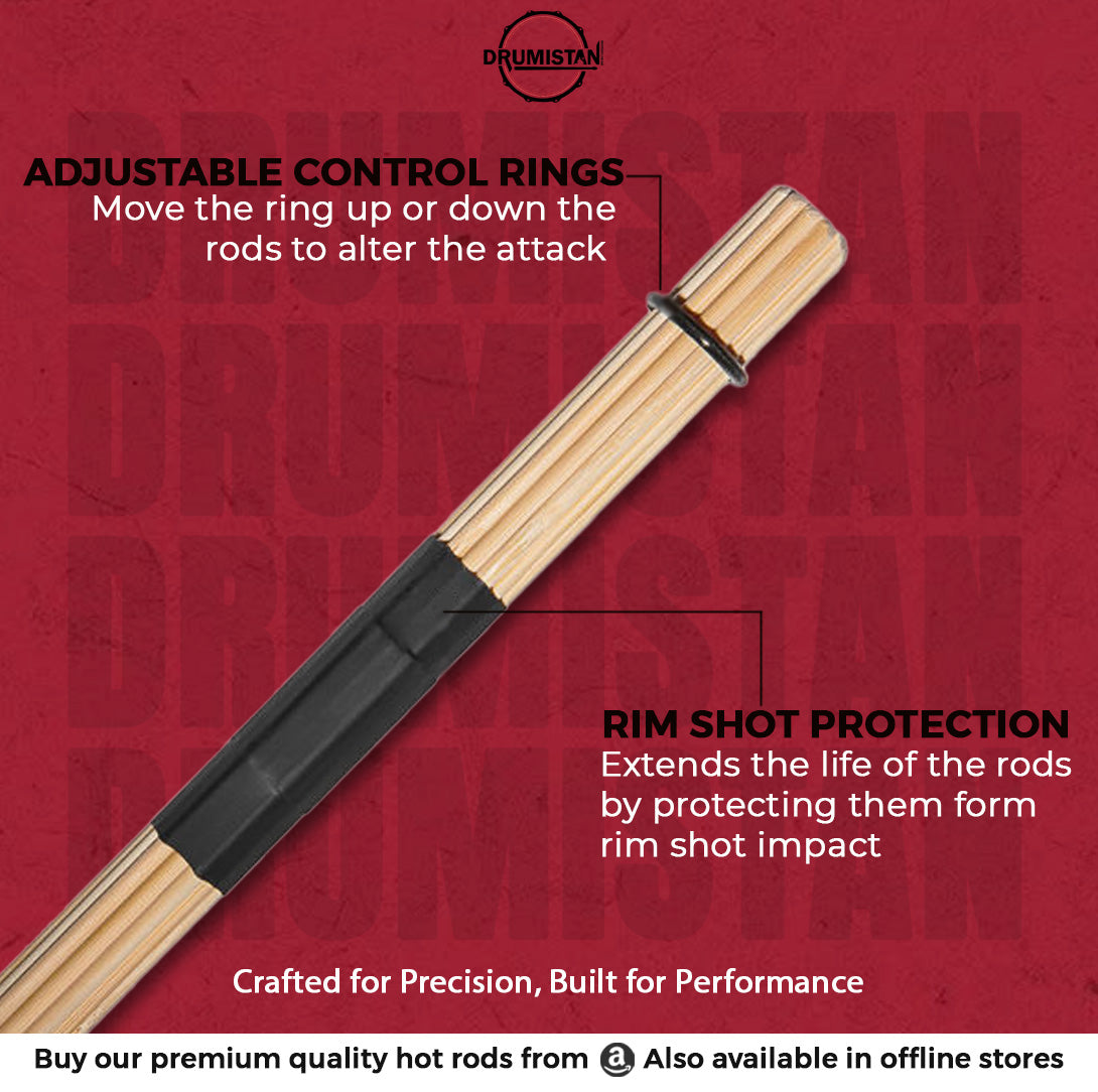 Bamboo Drum Sticks Rods (Black)