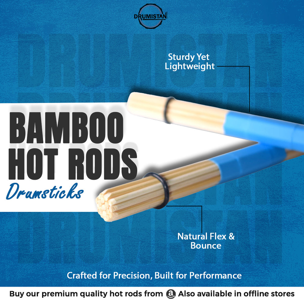 Bamboo Drum Sticks Rods (Blue)