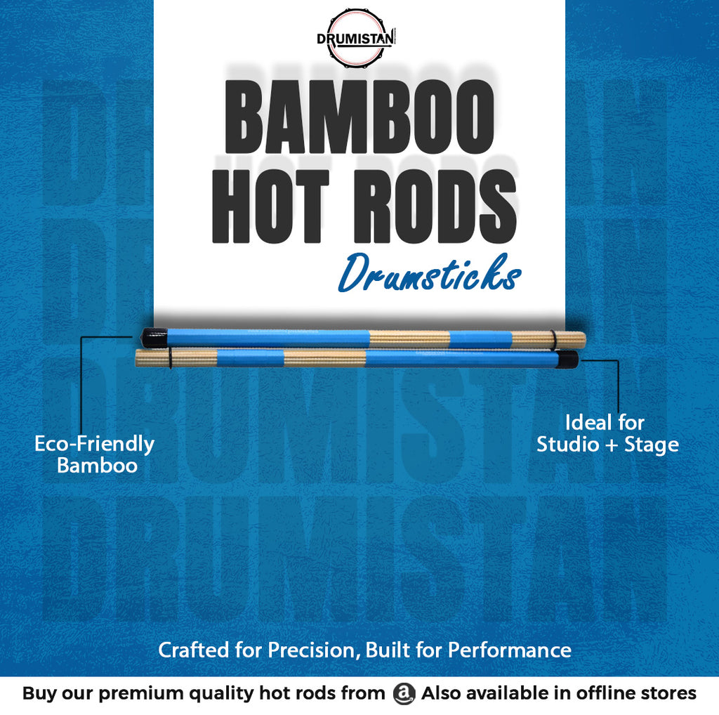 Bamboo Drum Sticks Rods (Blue)