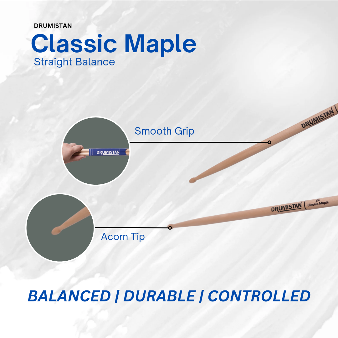 Classic Maple Straight Balance Drum Sticks
