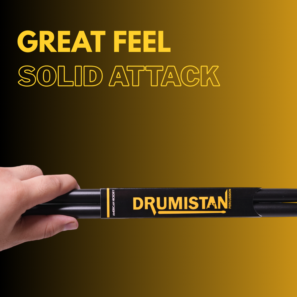 Vision American Hickory Drum Sticks - Black (Straight Balance, Acorn Tip)