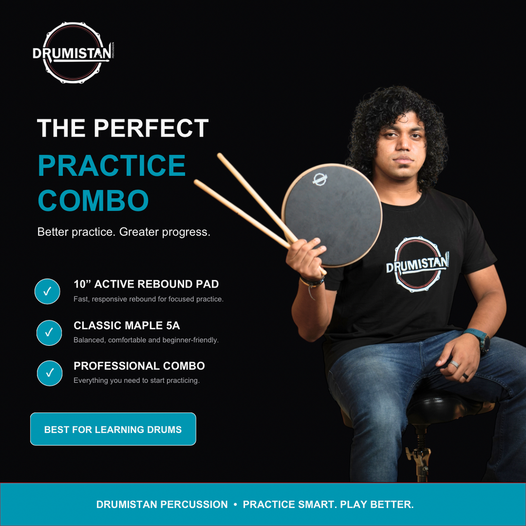 Pro Starter Kit Combo | Active Rebound Practice Pad + Classic Maple Drum Sticks