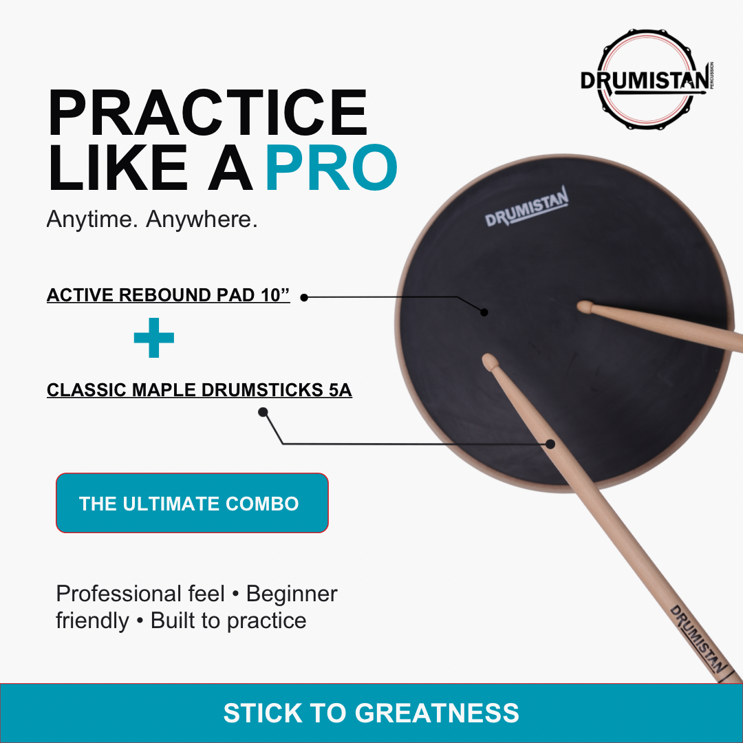 Pro Starter Kit Combo | Active Rebound Practice Pad + Classic Maple Drum Sticks
