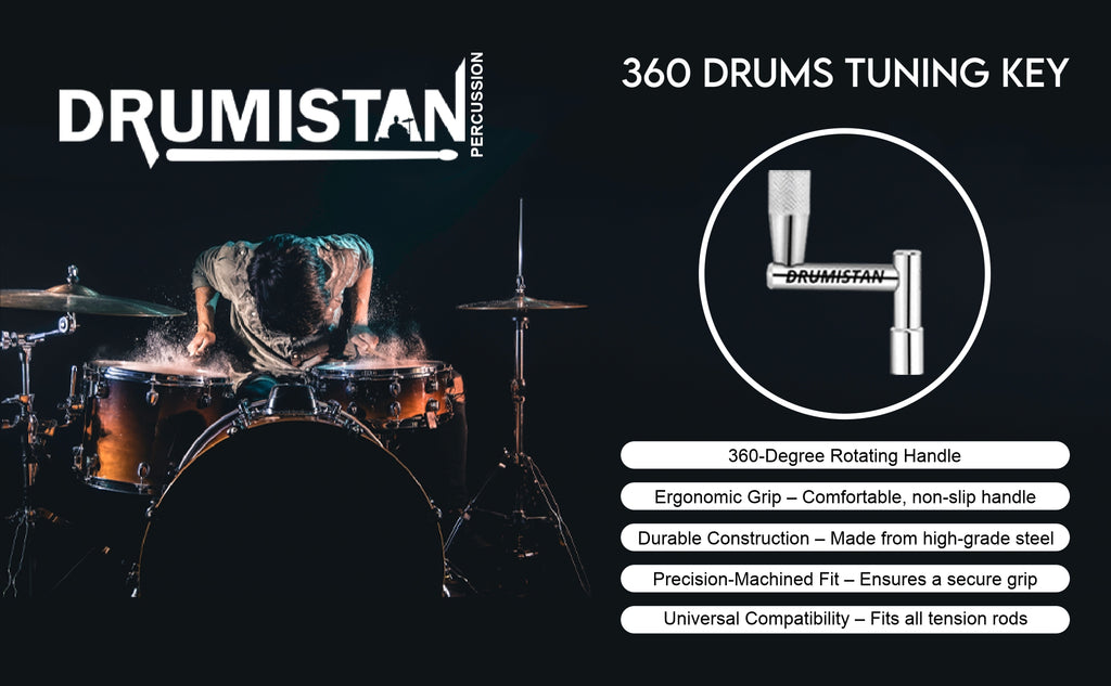 Continuous Motion Drum Tuning Key - Precision Drum Tuner for Quick & Easy Adjustments