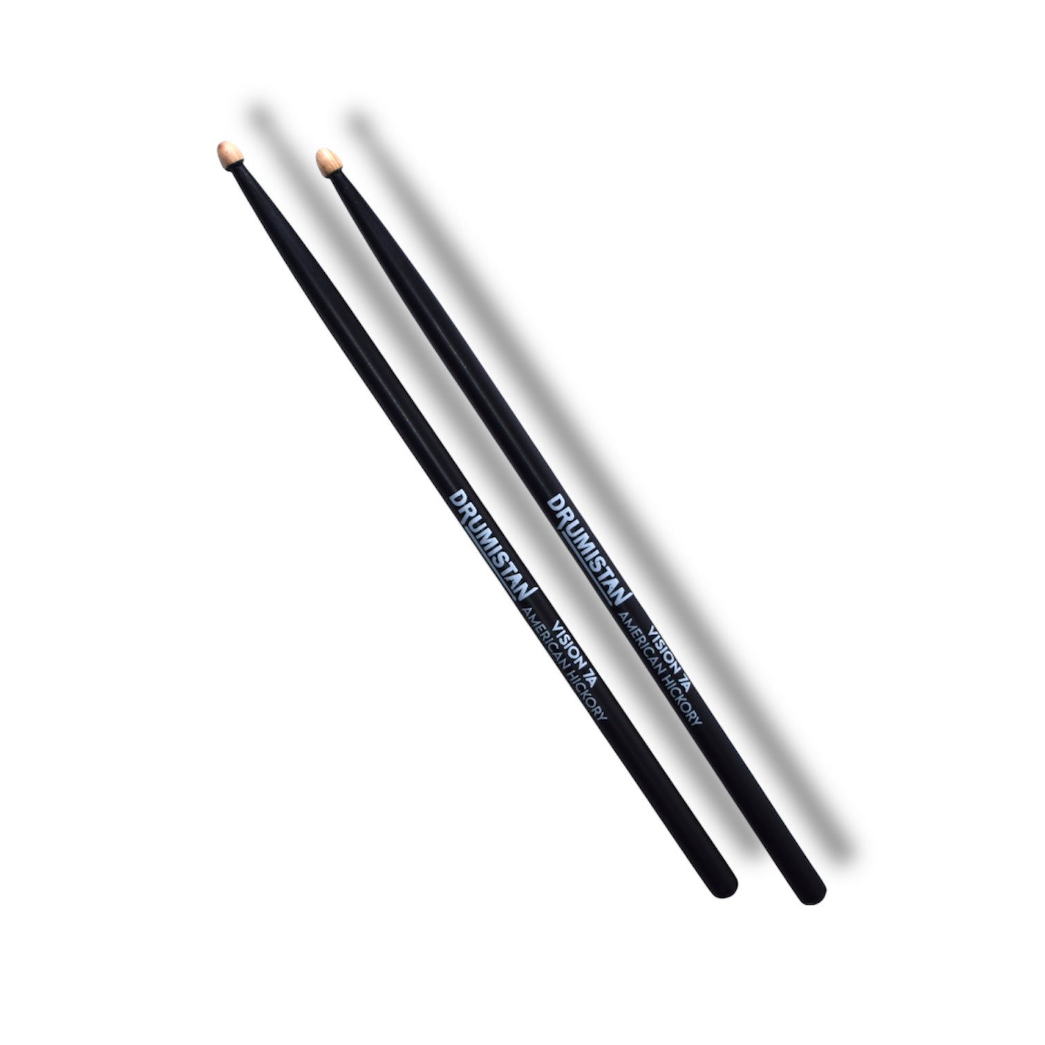Vision American Hickory Drum Sticks - Black (Straight Balance, Acorn Tip)