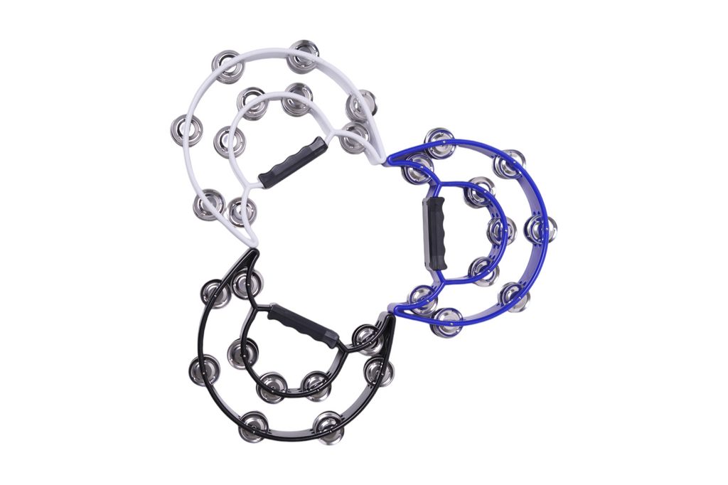 Half Moon Tambourine 20 Jingles (Black) – Durable and Easy to Play Percussion Instrument