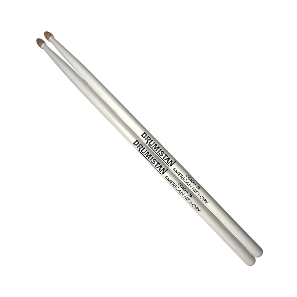 Vision American Hickory Straight Balance Acorn Tip Drumsticks White Colour